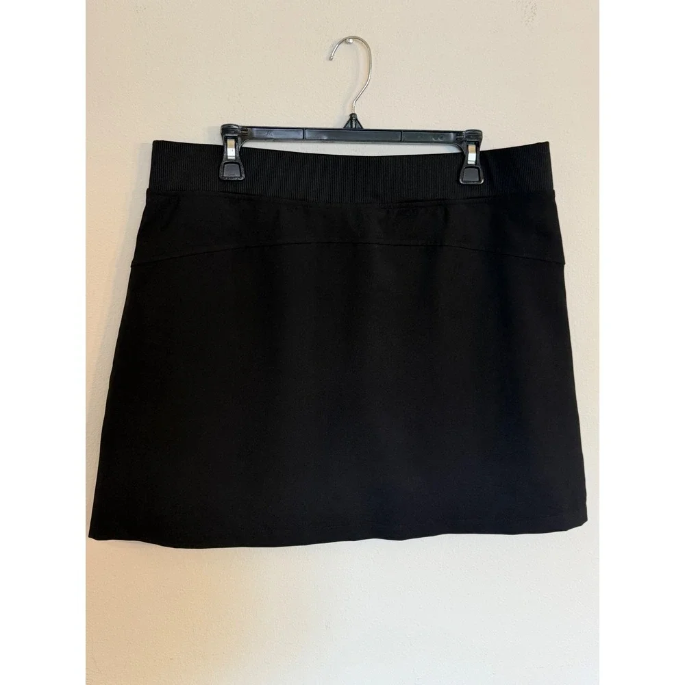 32 Degrees Cool Womens Black Active Skort Ribbed Waistband Pockets Size L